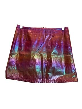 Dolls Kill HOROSCOPEZ Pink Holo Mini Skirt Size M